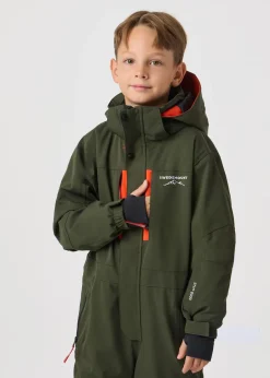 Swedemount St. Anton Skisuit JR Dk. Olive Green/Burned Orange