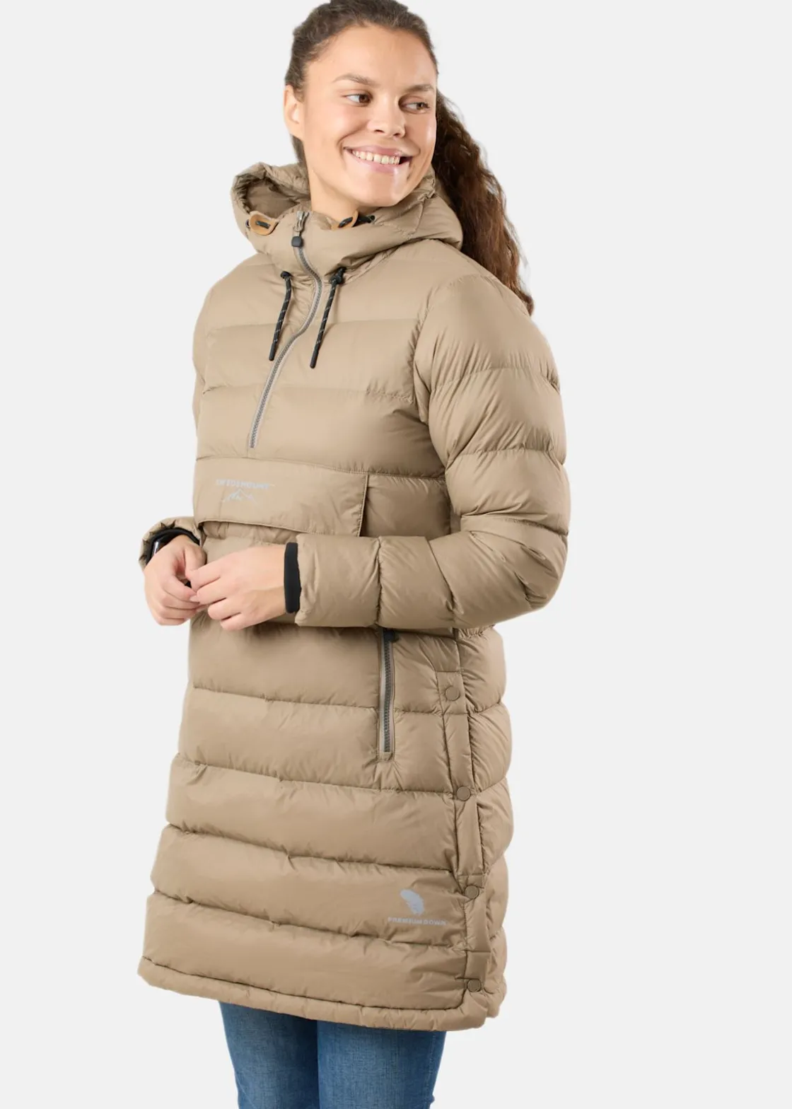 Hot Swedemount Östersund Down Anorak Long W Cappuccino/Cappuccino