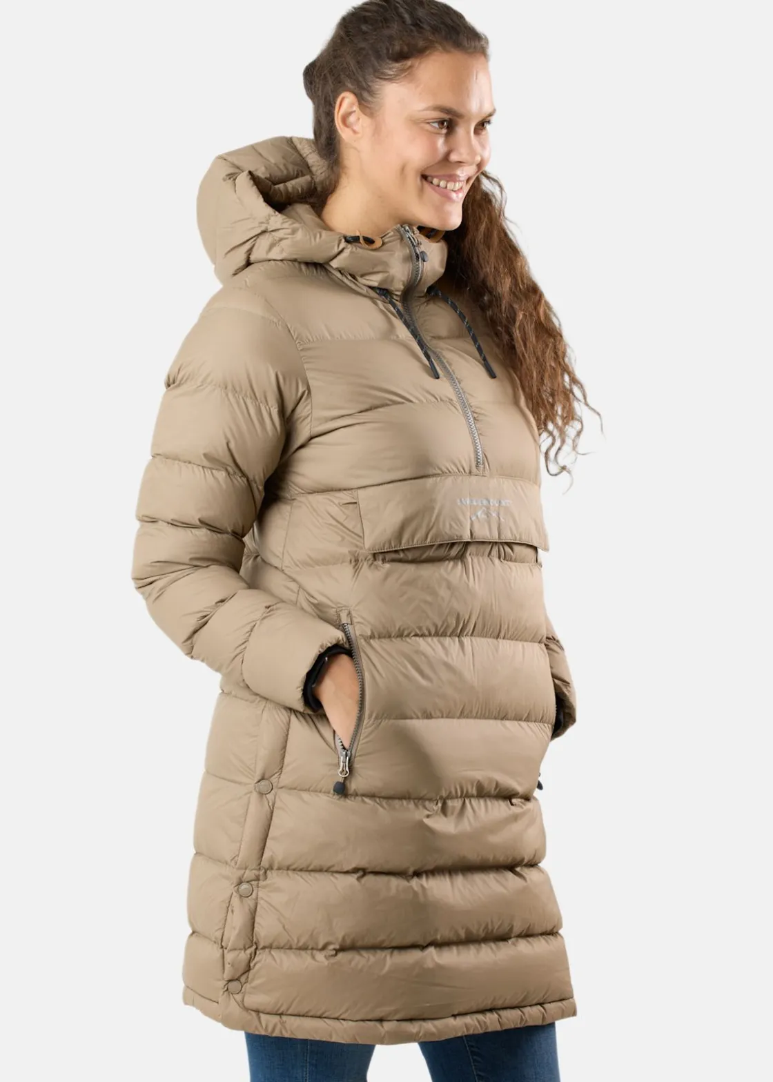 Hot Swedemount Östersund Down Anorak Long W Cappuccino/Cappuccino