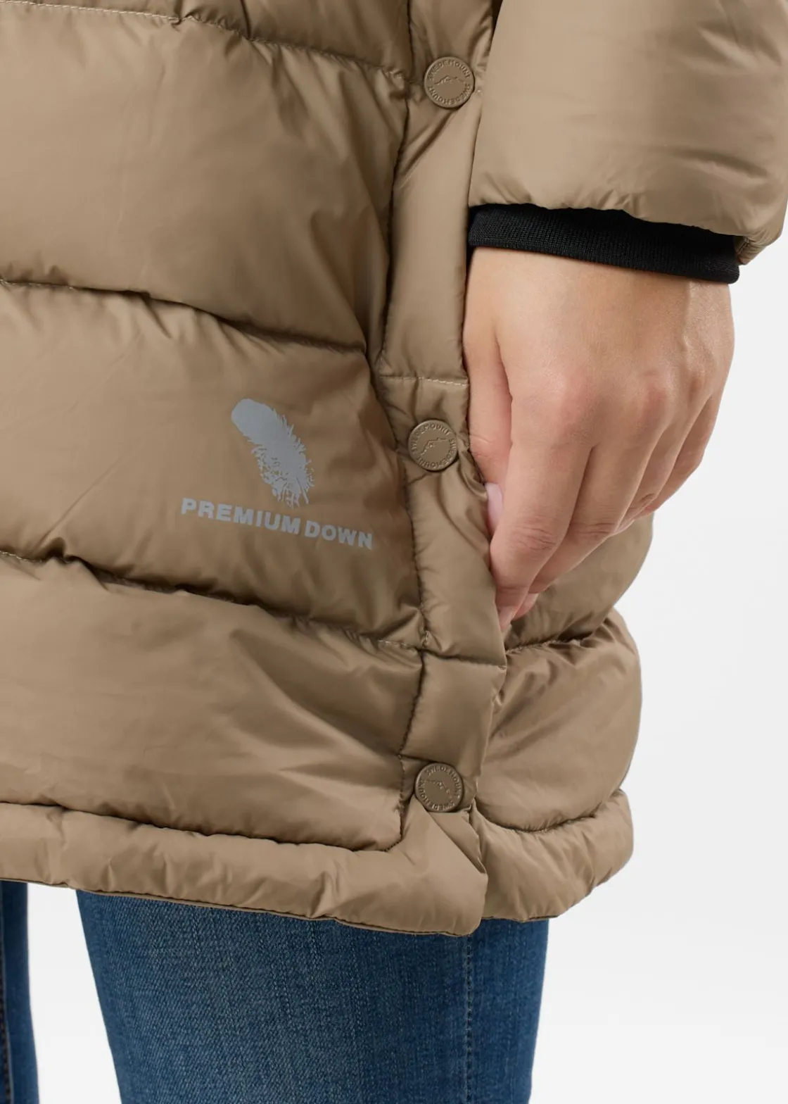 Hot Swedemount Östersund Down Anorak Long W Cappuccino/Cappuccino