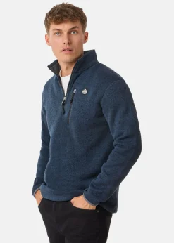 Clearance Superdry STORM FLEECE HALF ZIP Storm Navy Grit