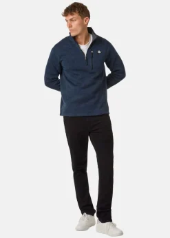 Clearance Superdry STORM FLEECE HALF ZIP Storm Navy Grit