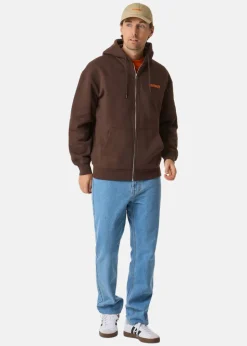 Outlet Streetworld Classic Zip Hoodie Brown