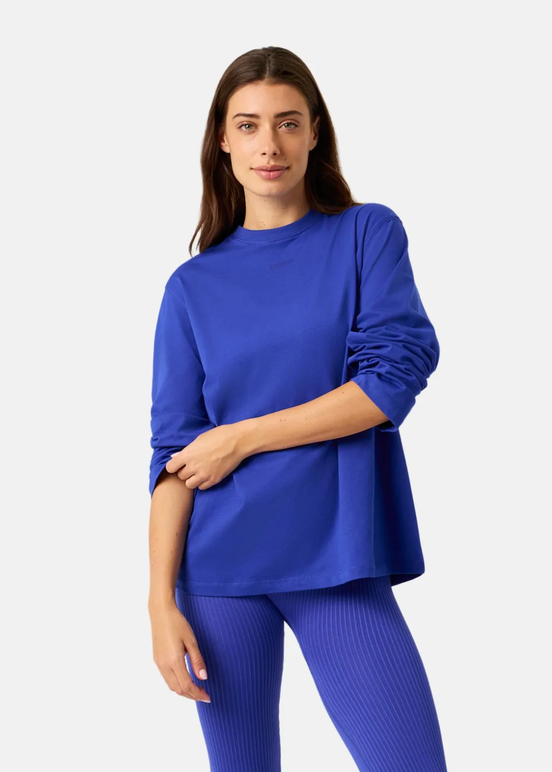 Björn Borg STUDIO OVERSIZED LONGSLEEVE T- CLEMATIS BLUE