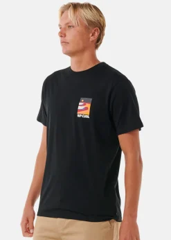 Best Rip Curl SURF REVIVAL LINED UP TEE BLACK