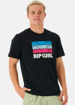 Outlet Rip Curl SURF REVIVAL WAVING TEE BLACK