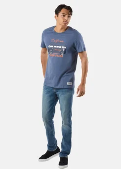 Best Denim Factory Surfer Van Tee Denim Blue