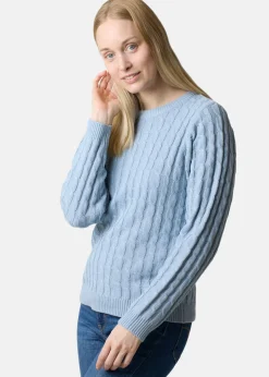 New Seaside Tampa Cabel knit W Dusty Blue