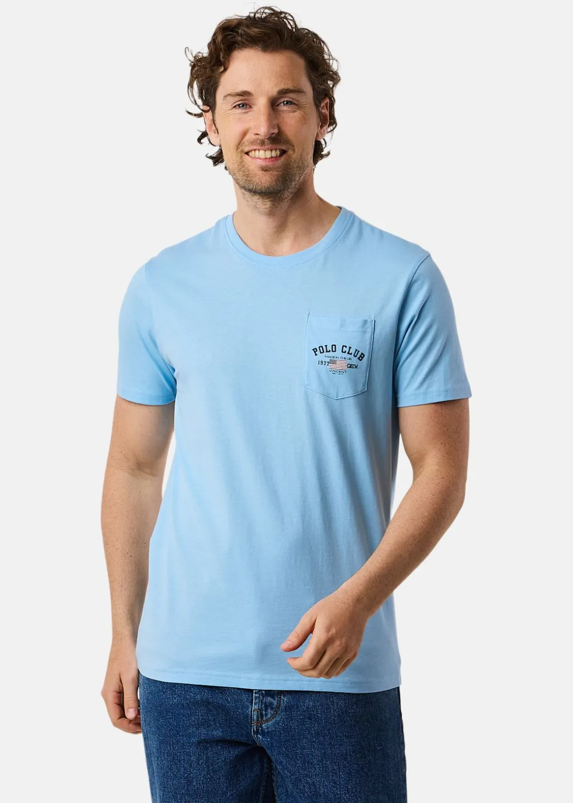 Best Saint Vincent Texas Tee (Bröstficka) Lt Blue