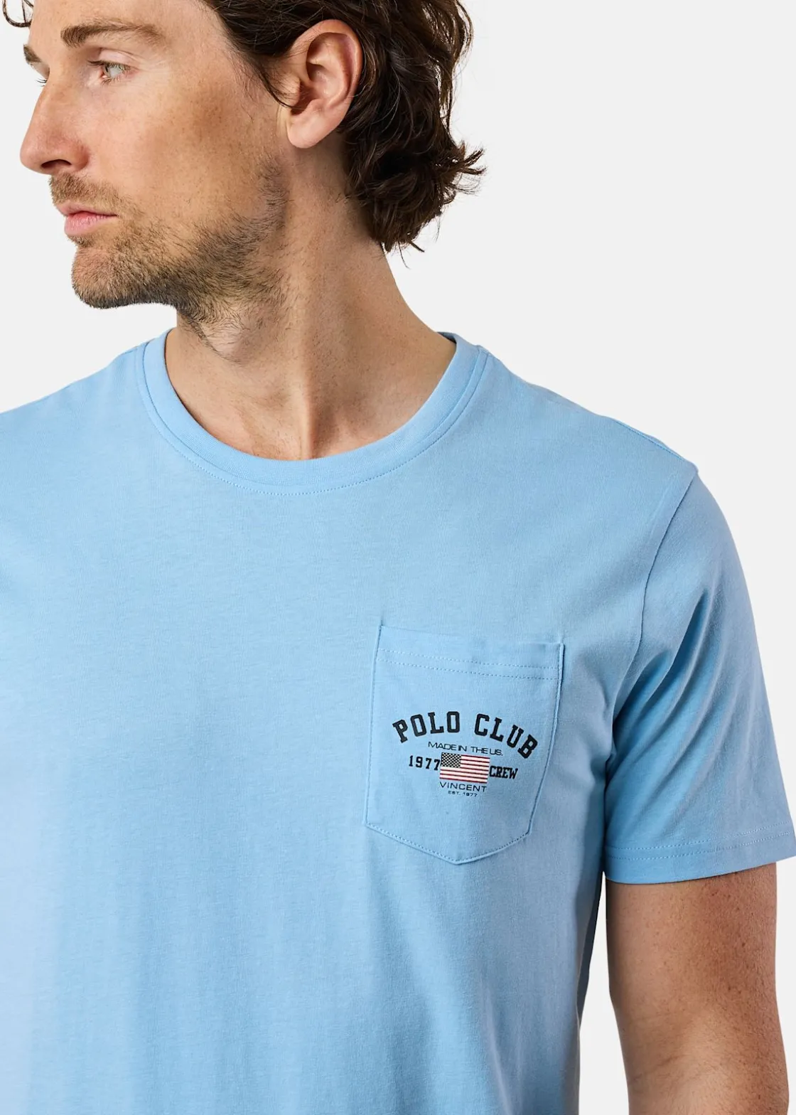 Best Saint Vincent Texas Tee (Bröstficka) Lt Blue