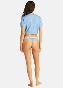 Discount Calvin Klein THONG 3PK STERLING BLUE/BLACK/GLACIER