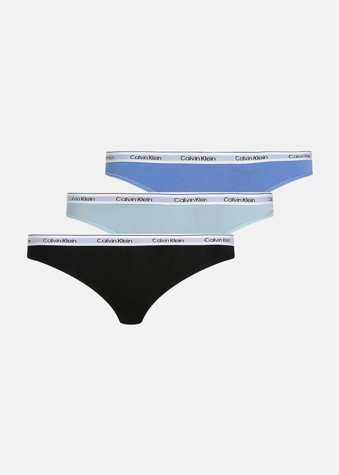 Discount Calvin Klein THONG 3PK STERLING BLUE/BLACK/GLACIER