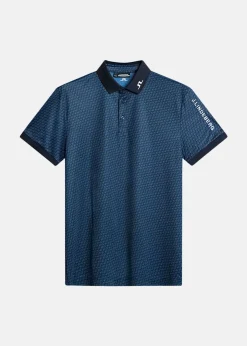 Sale J.lindeberg Tour Tech Print Polo Shadow Bridge Navy S