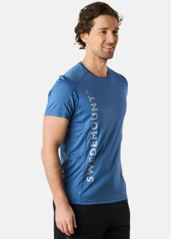 Swedemount Training Logo Tee Denim Blue Melange/Reflective