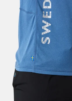 Swedemount Training Logo Tee Denim Blue Melange/Reflective