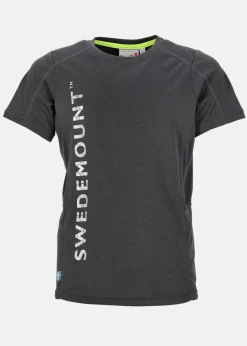 Discount Swedemount Training Logo Tee B JR Charcoal Melange/Neon