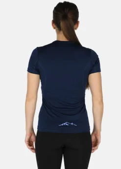 Clearance Swedemount Training Logo Tee W Navy Melange/Lt Blue Melange