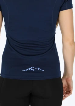 Clearance Swedemount Training Logo Tee W Navy Melange/Lt Blue Melange