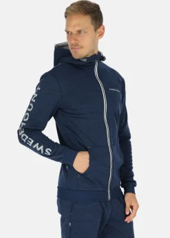Clearance Swedemount Training Logo Zip Hood Navy Melange/Lt. Grey Melange