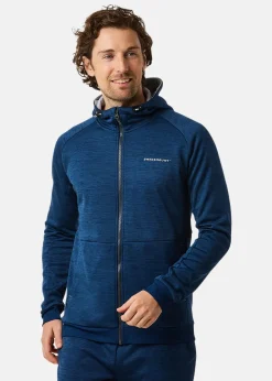 Discount Swedemount Training Logo Zip Hood II Navy Melange/Lt. Grey Melange