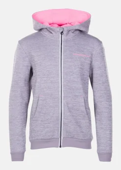 Discount Swedemount Training Logo Zip Hood JR Lt. Grey Melange/Lt. Pink