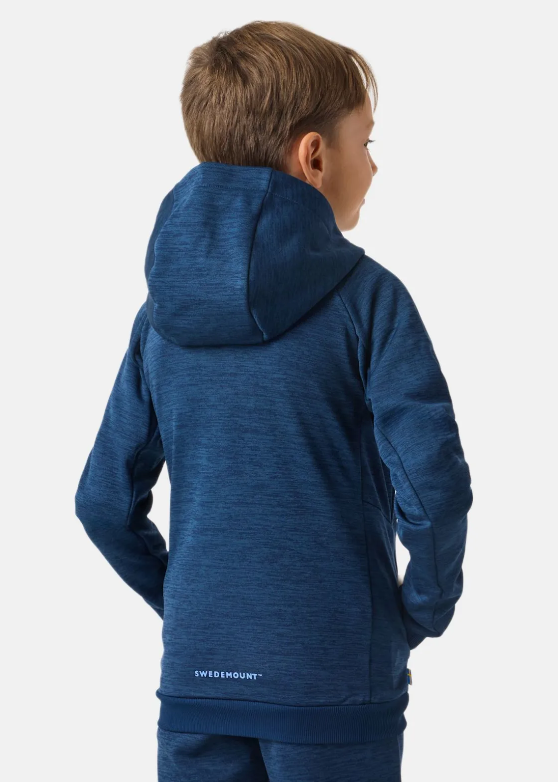 Sale Swedemount Training Logo Zip Hood JR II Navy Melange/Lt Blue