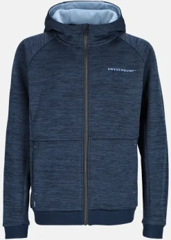 Sale Swedemount Training Logo Zip Hood JR II Navy Melange/Lt Blue