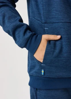 Sale Swedemount Training Logo Zip Hood JR II Navy Melange/Lt Blue