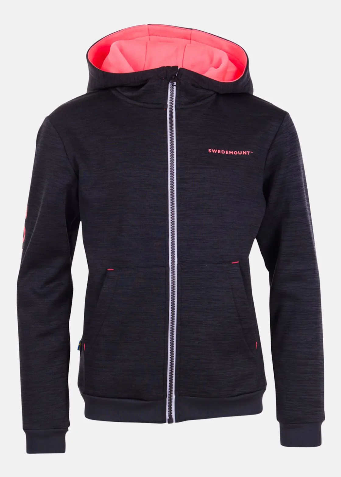 Discount Swedemount Training Logo Zip Hood JR Charcoal Melange/New Pink