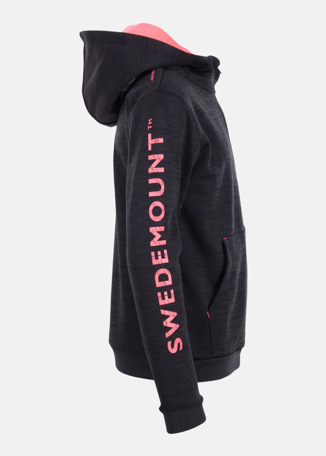Discount Swedemount Training Logo Zip Hood JR Charcoal Melange/New Pink