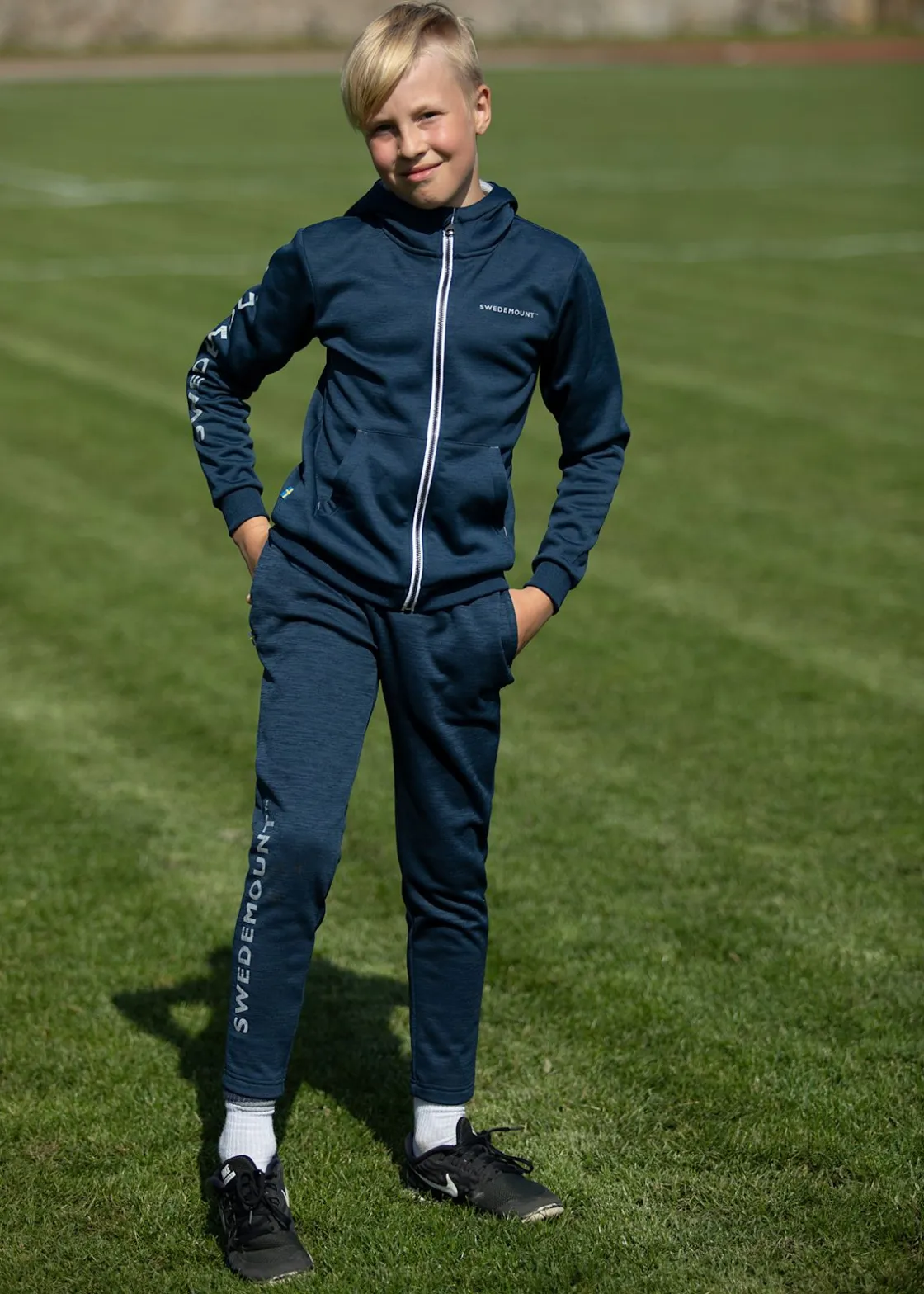 Discount Swedemount Training Logo Zip Hood JR Charcoal Melange/New Pink