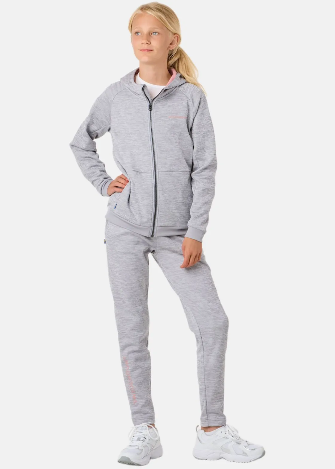 Swedemount Training Logo Zip Hood JR II Lt. Grey Melange/Dusty Rose