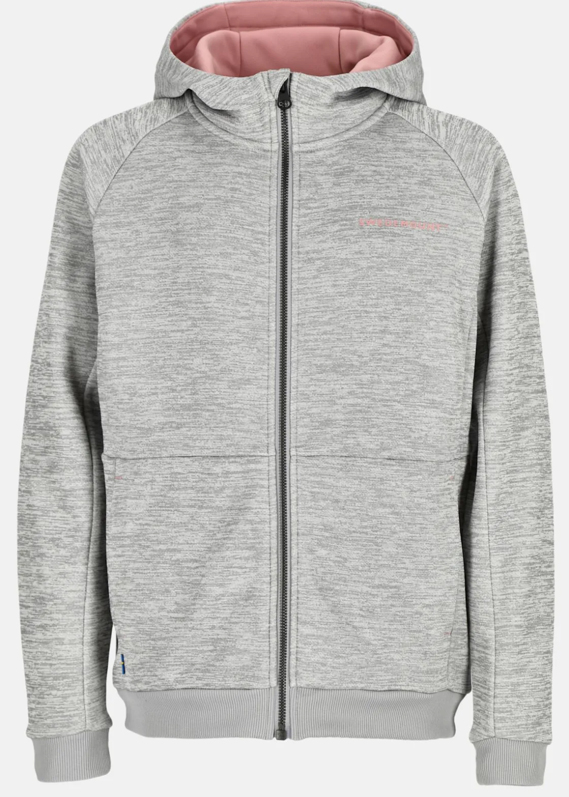 Swedemount Training Logo Zip Hood JR II Lt. Grey Melange/Dusty Rose