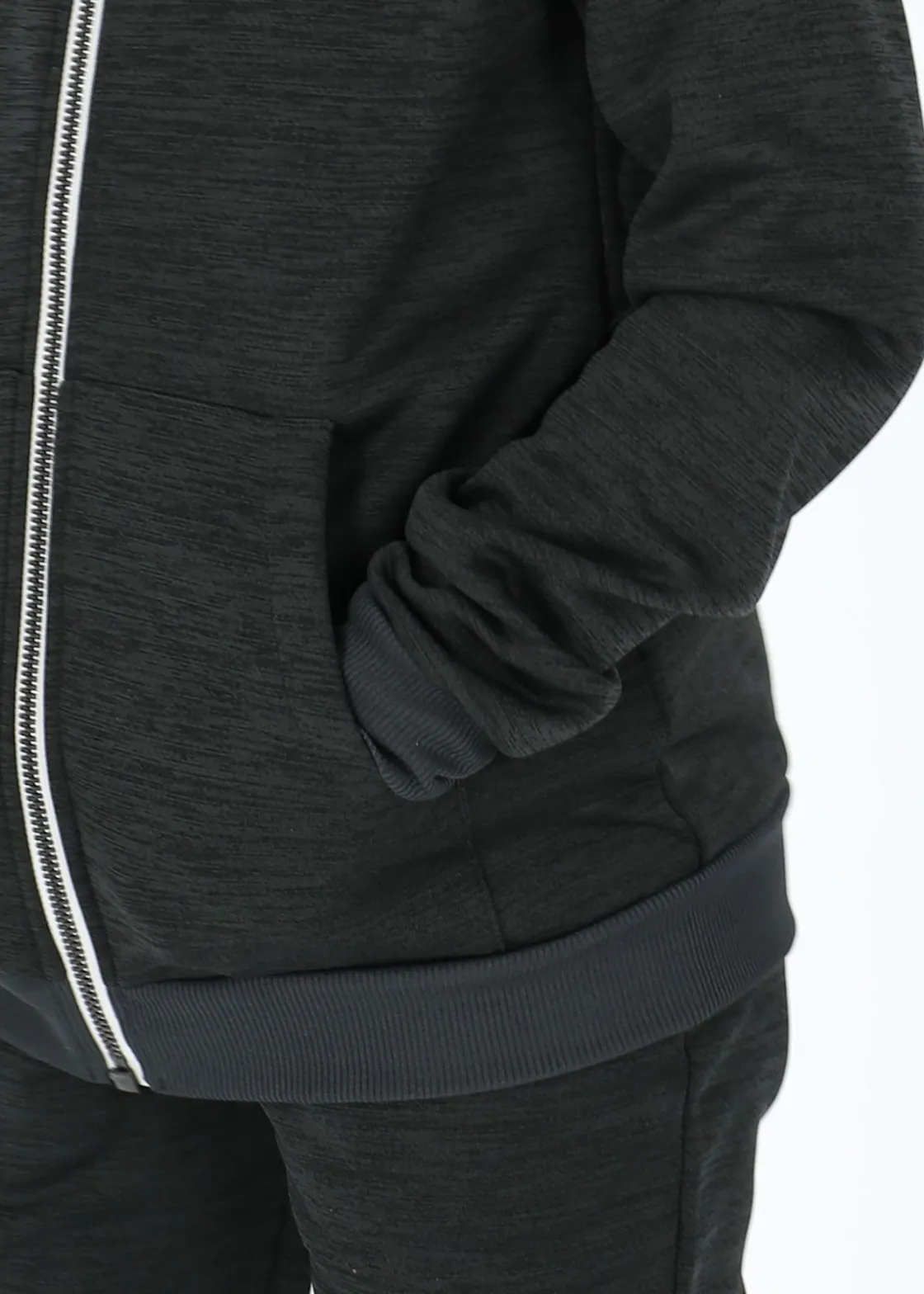 Clearance Swedemount Training Logo Zip Hood JR Charcoal Melange/Charcoal Melange