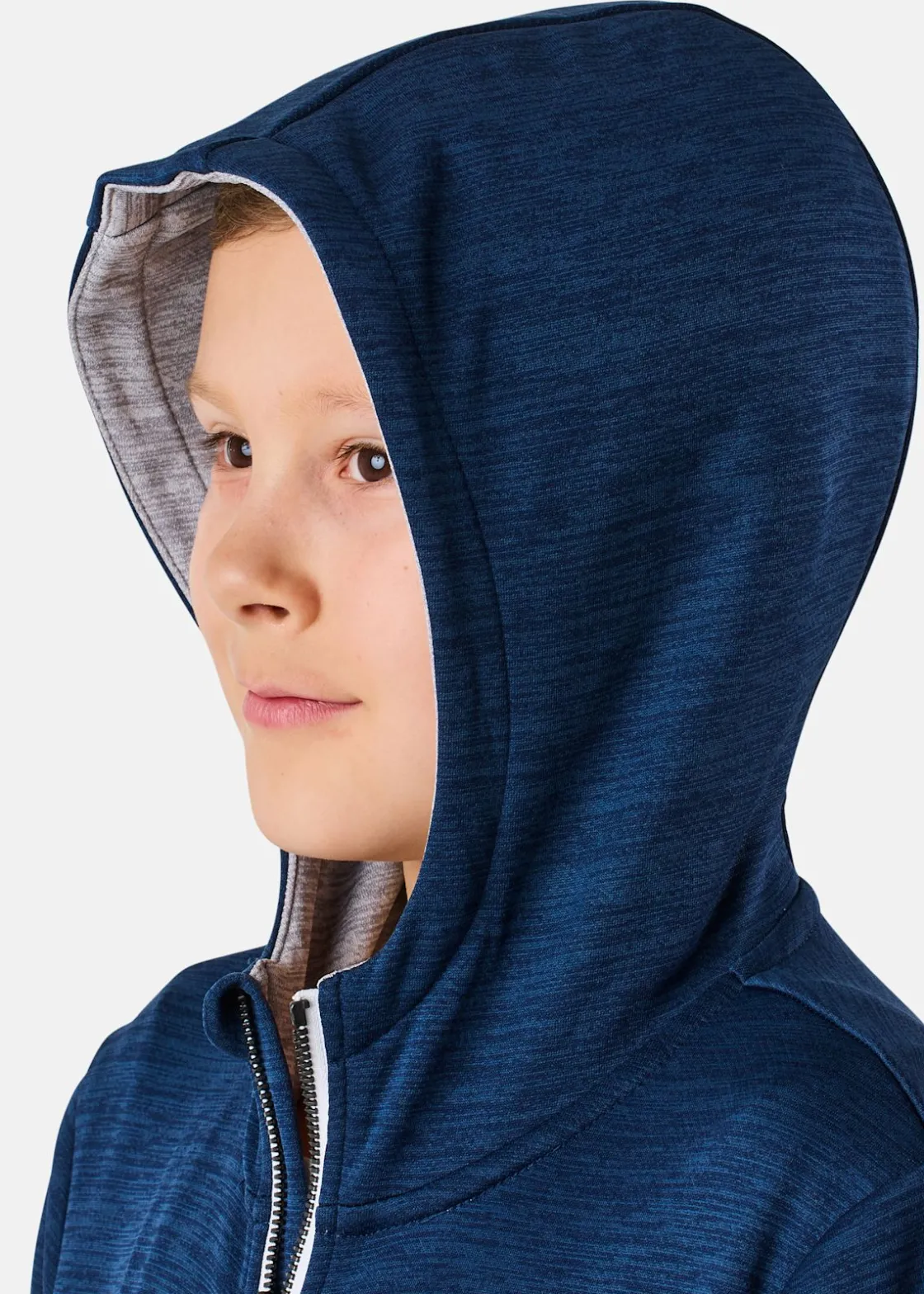Sale Swedemount Training Logo Zip Hood JR Navy Melange/Lt. Grey Melange