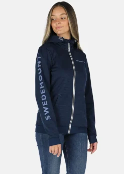 Swedemount Training Logo Zip hood W Navy Melange/Lt Blue Melange