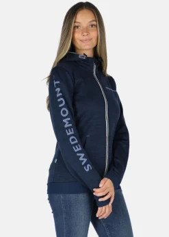 Swedemount Training Logo Zip hood W Navy Melange/Lt Blue Melange