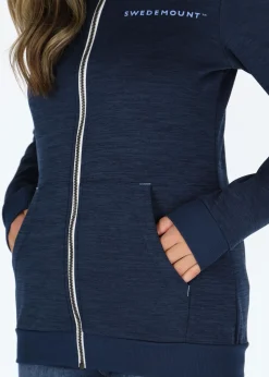 Swedemount Training Logo Zip hood W Navy Melange/Lt Blue Melange