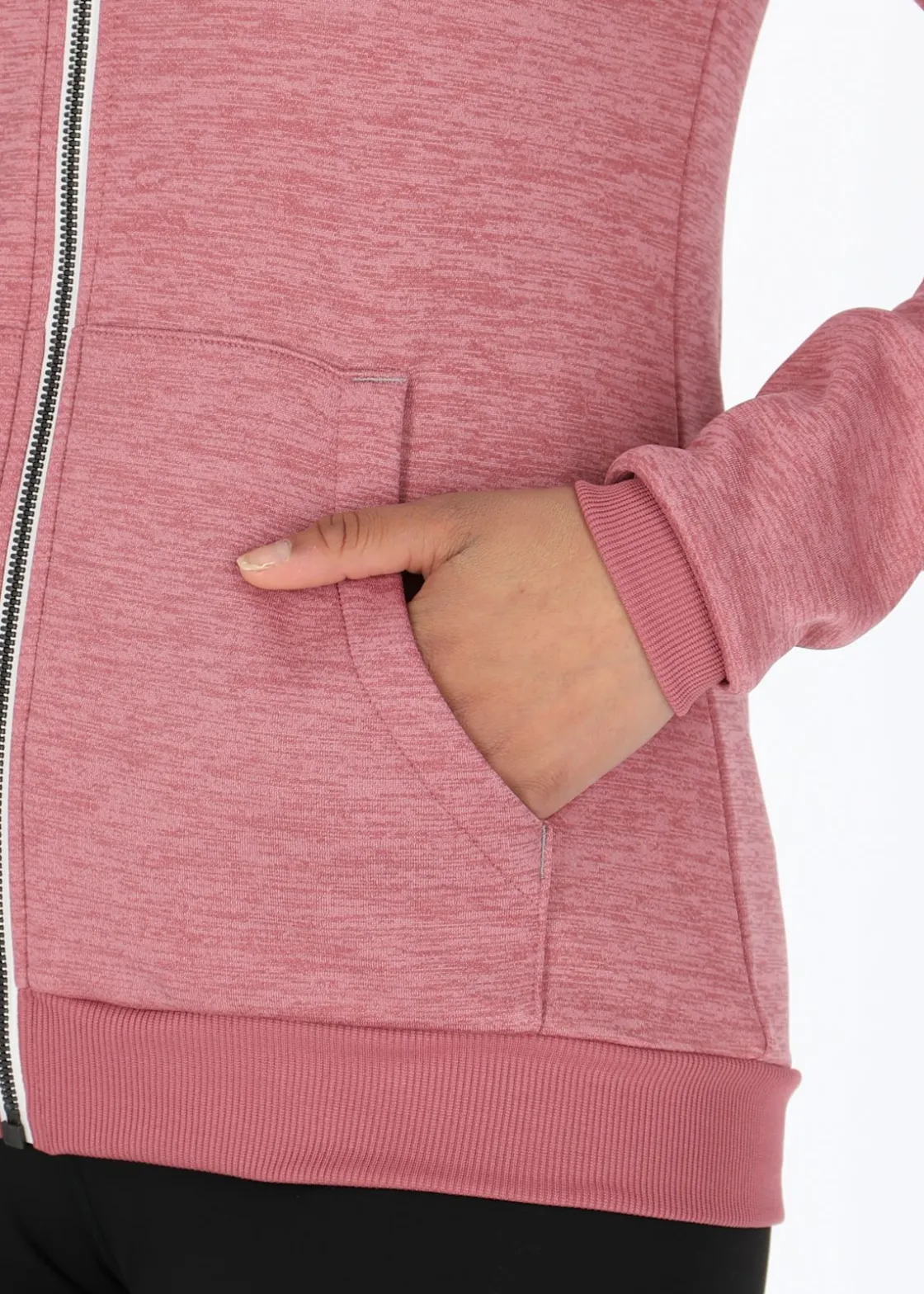 Discount Swedemount Training Logo Zip hood W Dusty Rose Melange/Lt. Grey Melange