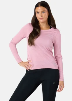 Outlet X-trail Training L/S Tee II W Dusty Rose Melange