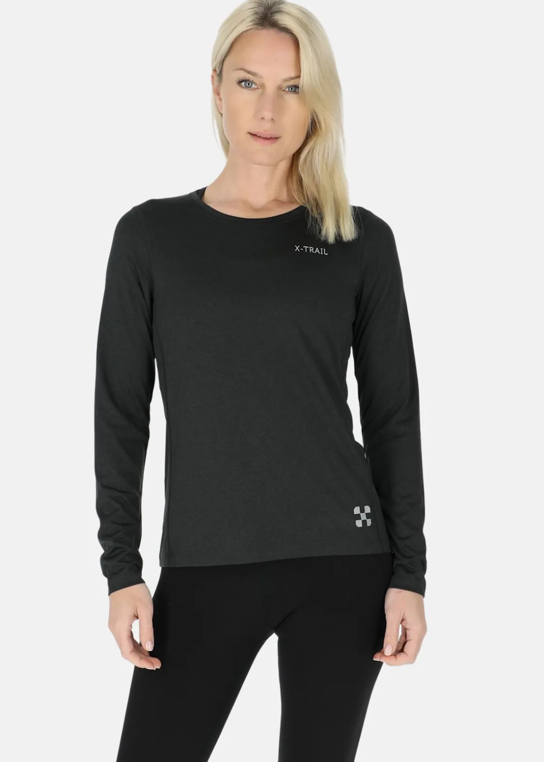 Discount X-trail Training L/S Tee II W Black Melange
