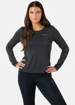 Discount X-trail Training L/S Tee II W Black Melange