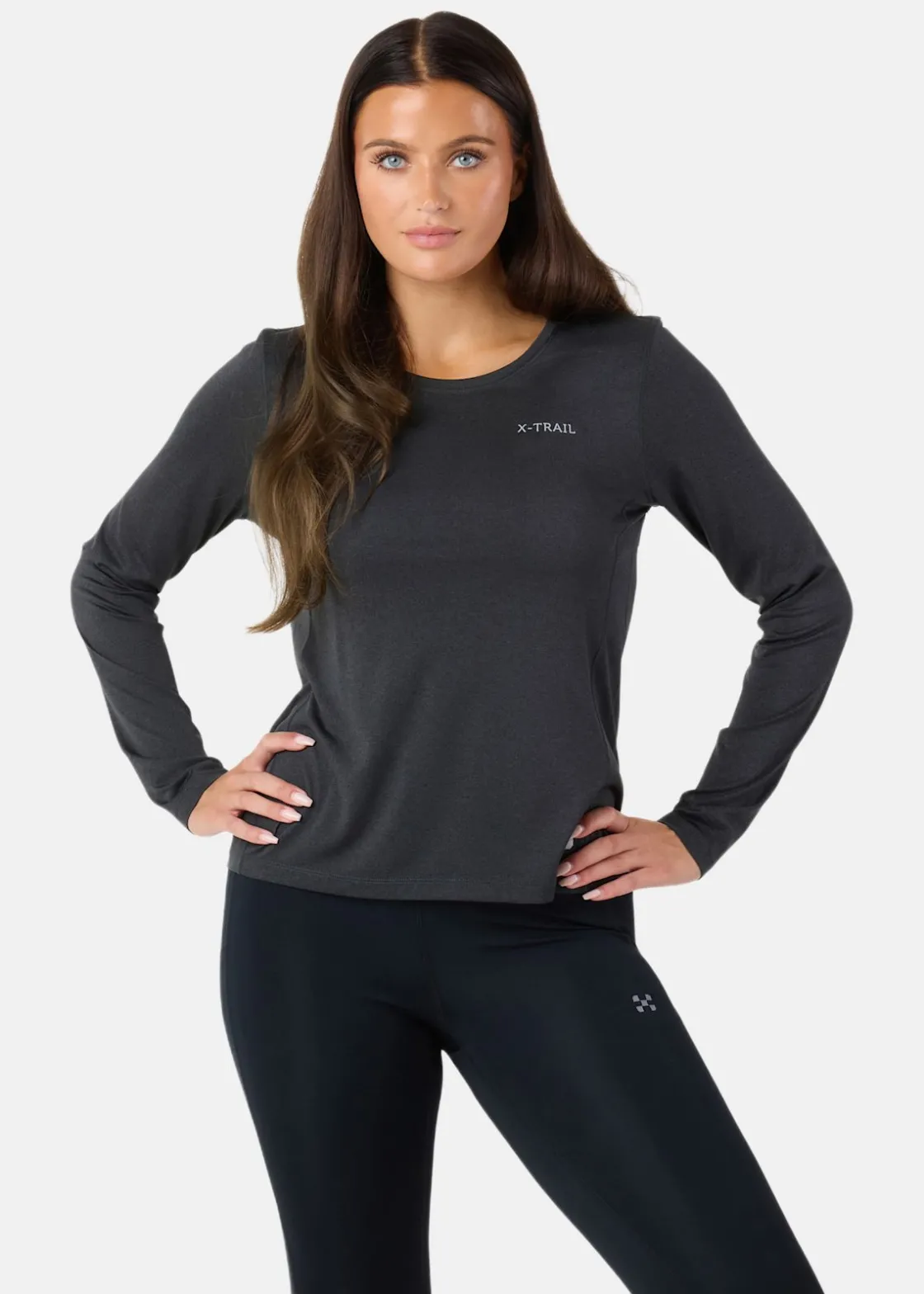 Discount X-trail Training L/S Tee II W Black Melange