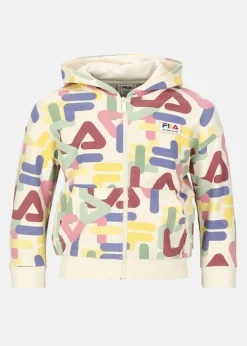 Clearance Fila TRENNEWURTH AOP zip jacket Antique White Letter AOP