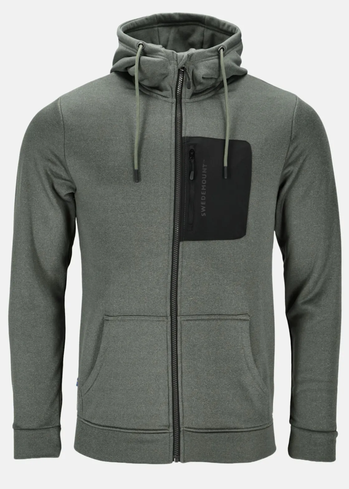 Clearance Swedemount Trondheim Stretch Full Zip Hood Olive Melange