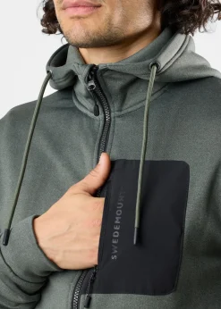 Clearance Swedemount Trondheim Stretch Full Zip Hood Olive Melange