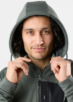 Clearance Swedemount Trondheim Stretch Full Zip Hood Olive Melange