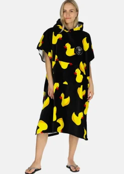 Outlet Blount & Pool Tropical Beach Poncho Black Yellow Duck
