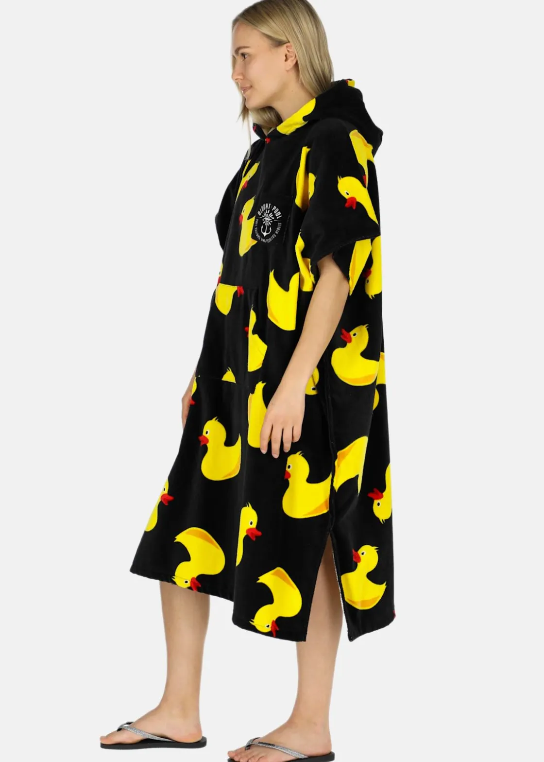 Outlet Blount & Pool Tropical Beach Poncho Black Yellow Duck