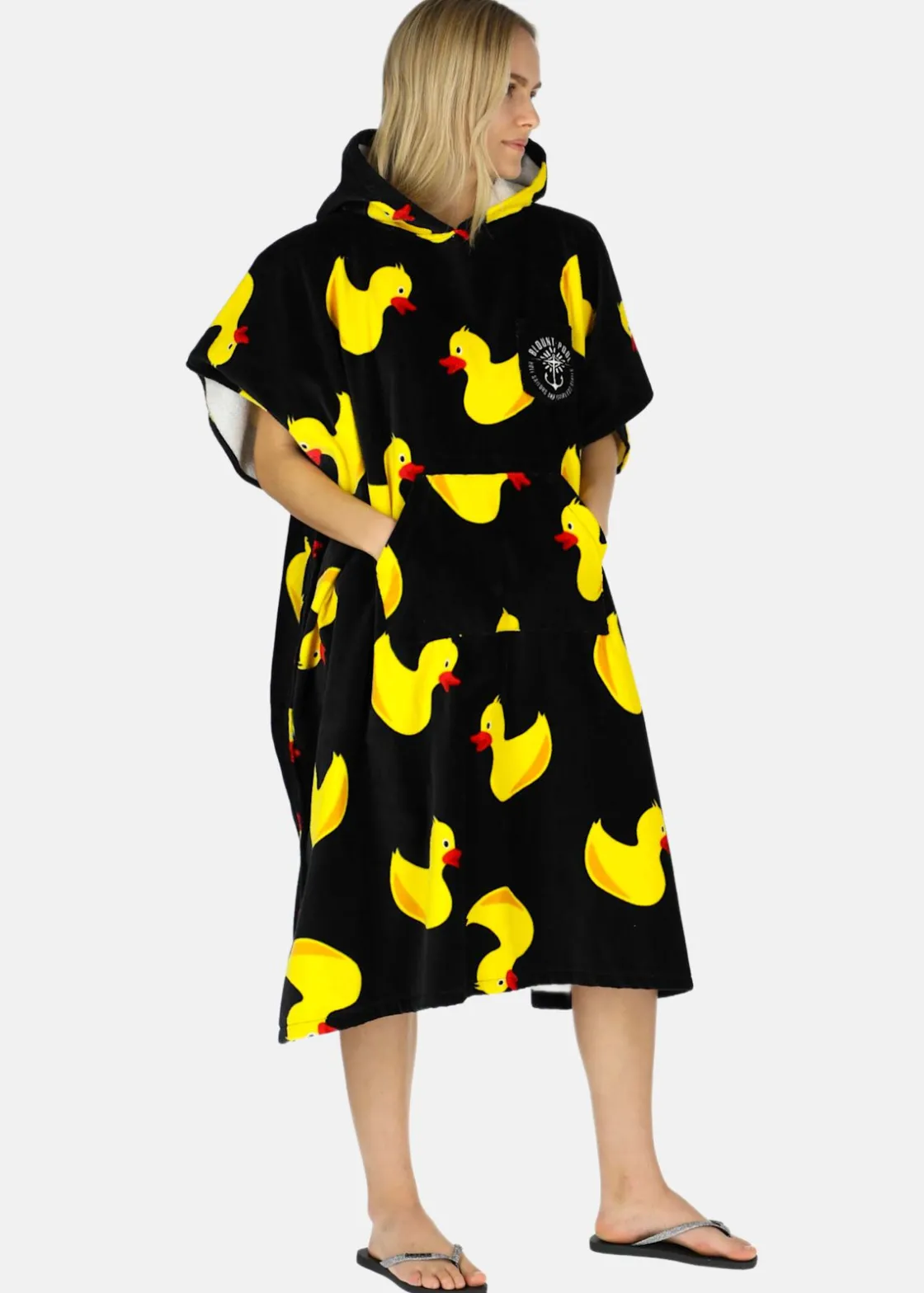 Outlet Blount & Pool Tropical Beach Poncho Black Yellow Duck